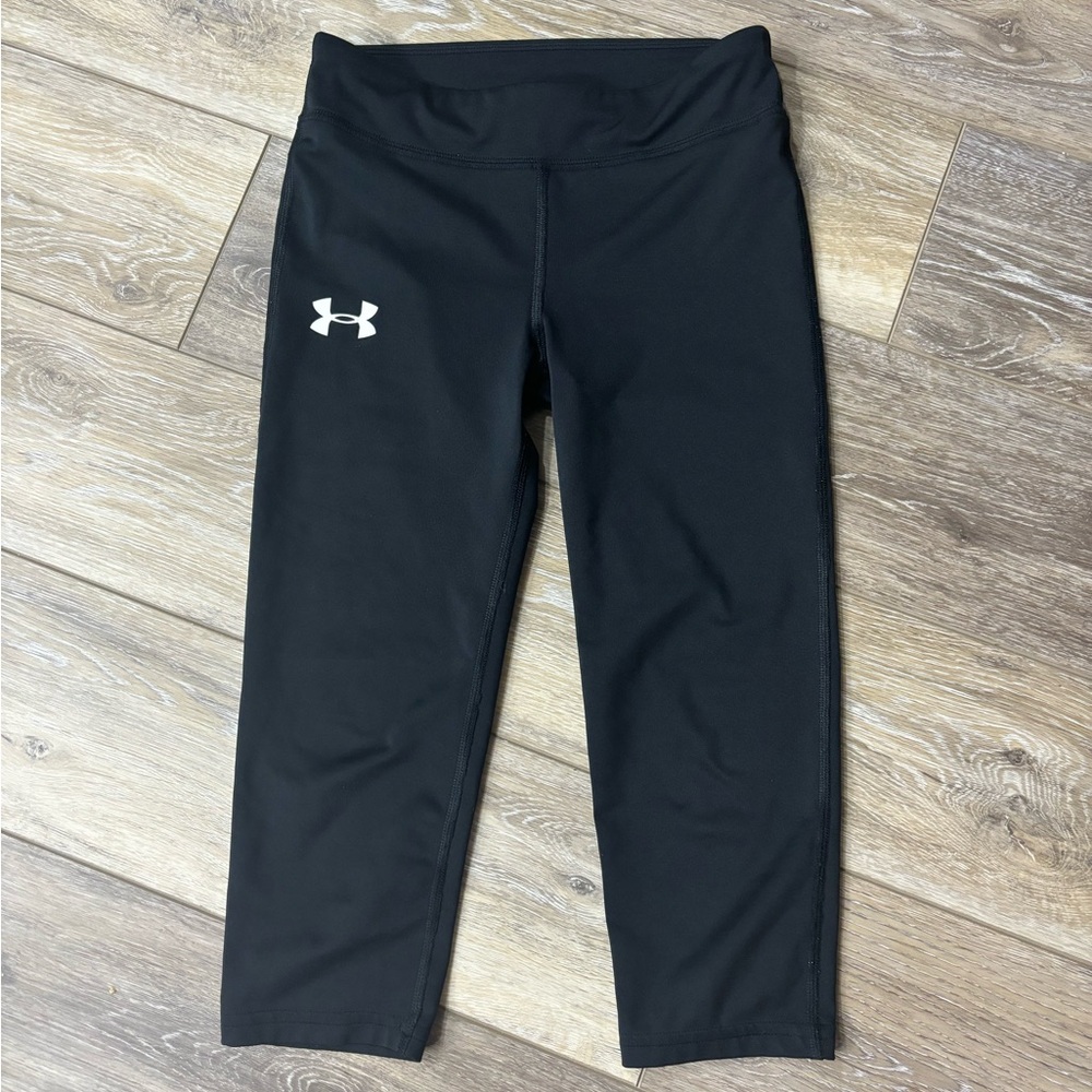Under Armor Kids Black Leggings Size YSM Athletic Sports Activewear Play Casual